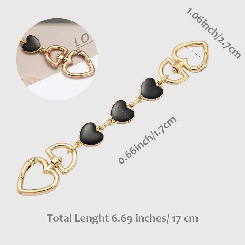 Anbys Store 2Pcs Bag Extender Chain Purse Strap Extenders for Handbags Purse Extender Chain Purse Strap Replacement Accessories Bag Charms (Black Heart/Moon) - Image 3